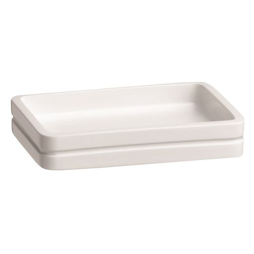 Kraftware Malibu Collection Resin Soap Dish, Bright White